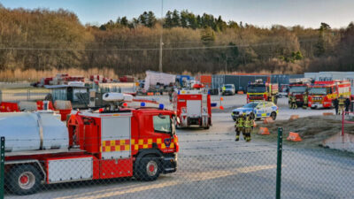 Larm om befarad brand på Borealis