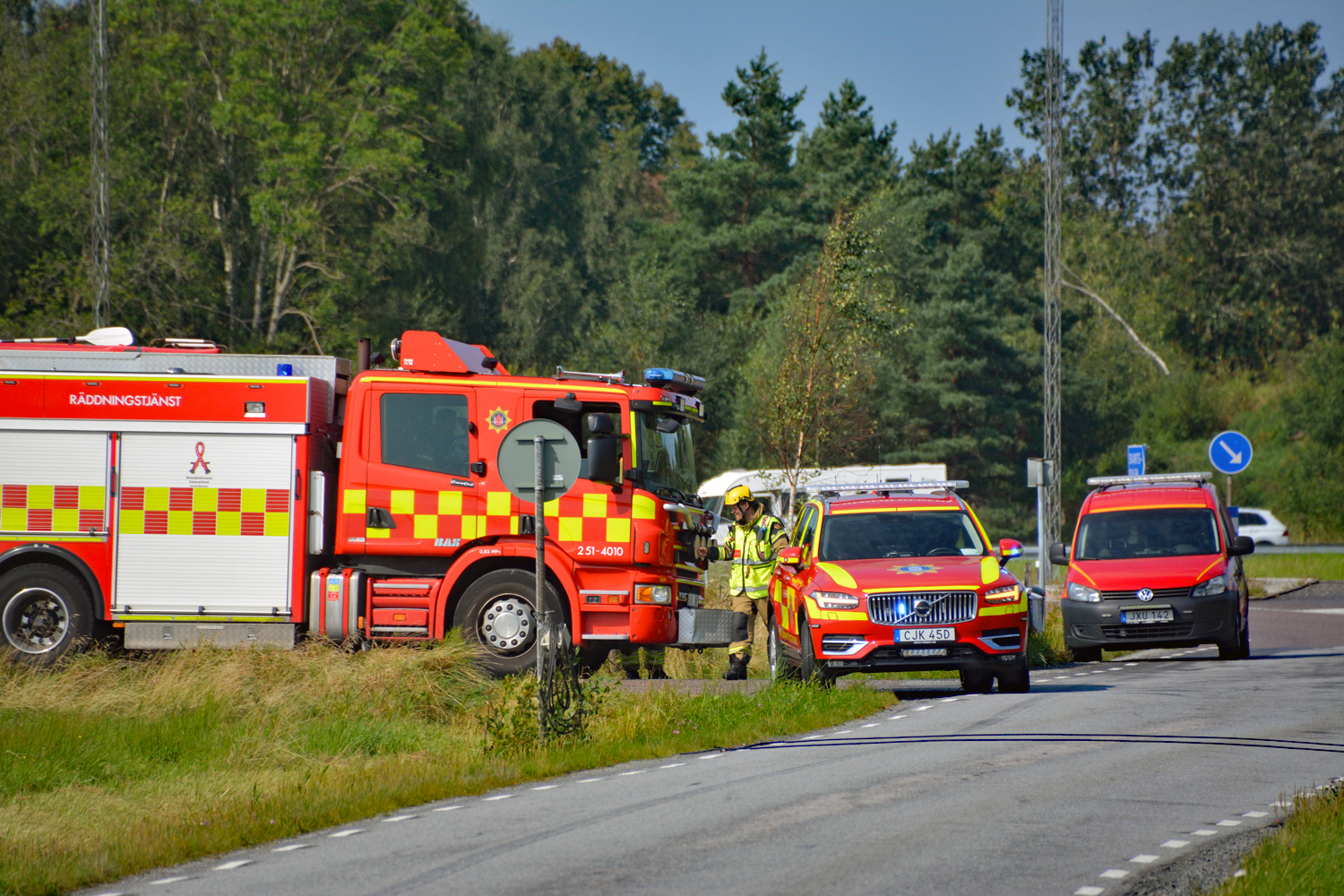 Larm om brand i villa