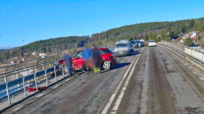 Trafikolycka på Vindöbron