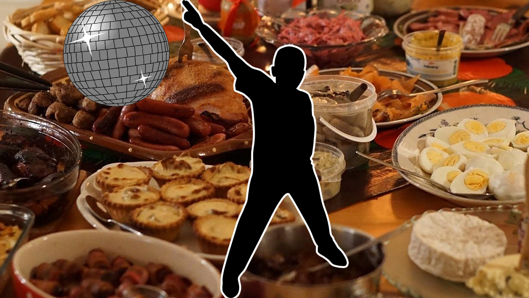 Bar överkropp på julbord - Vred om tumme på ordningsvakt