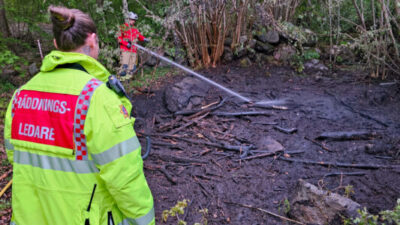 Larm om skogsbrand var eldning