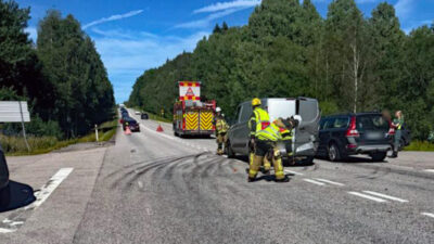 Trafikolycka på länsväg 160 vid Vindön