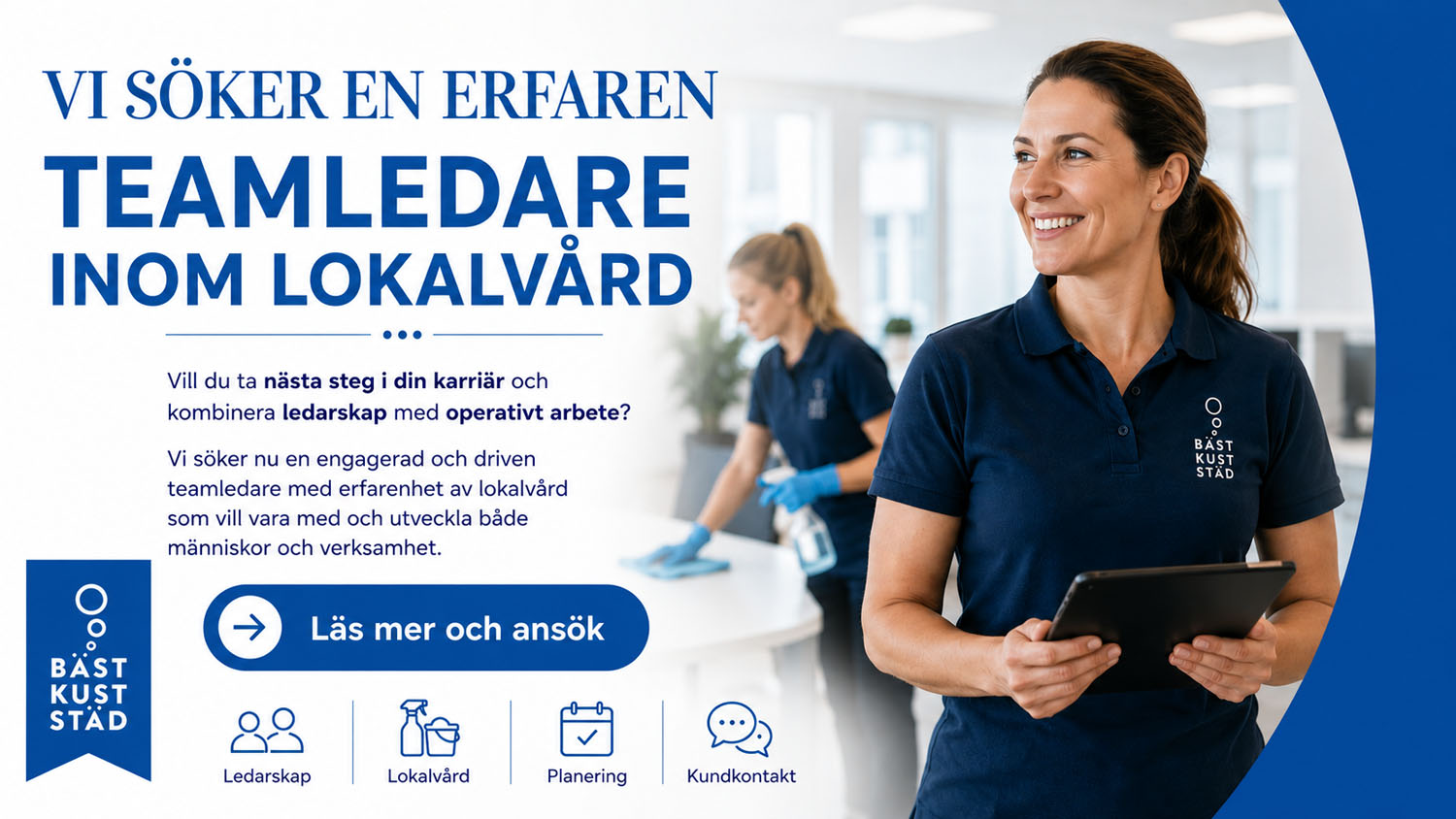 Bästkuststäd: Teamledare inom lokalvård sökes